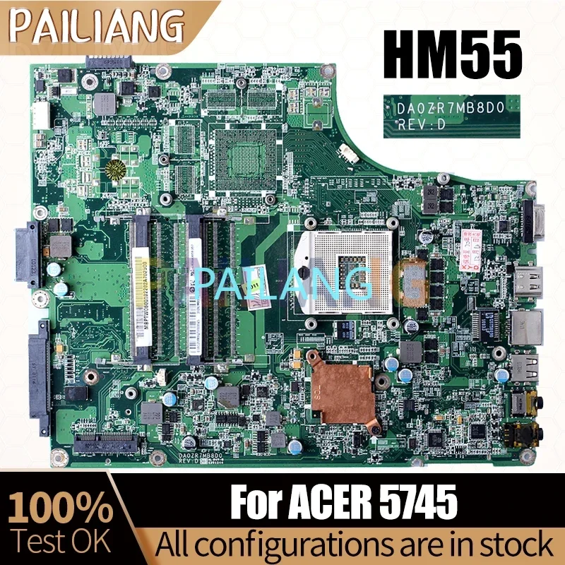 For ACER 5745 Notebook Mainboard DA0ZR7MB8D0 HM55 MBPTW0600 Laptop Motherboard Full Tested
For ACER 5745 Notebook Mainboard DA0ZR7MB8D0 HM55 MBPTW0600 Laptop Motherboard Full Tested