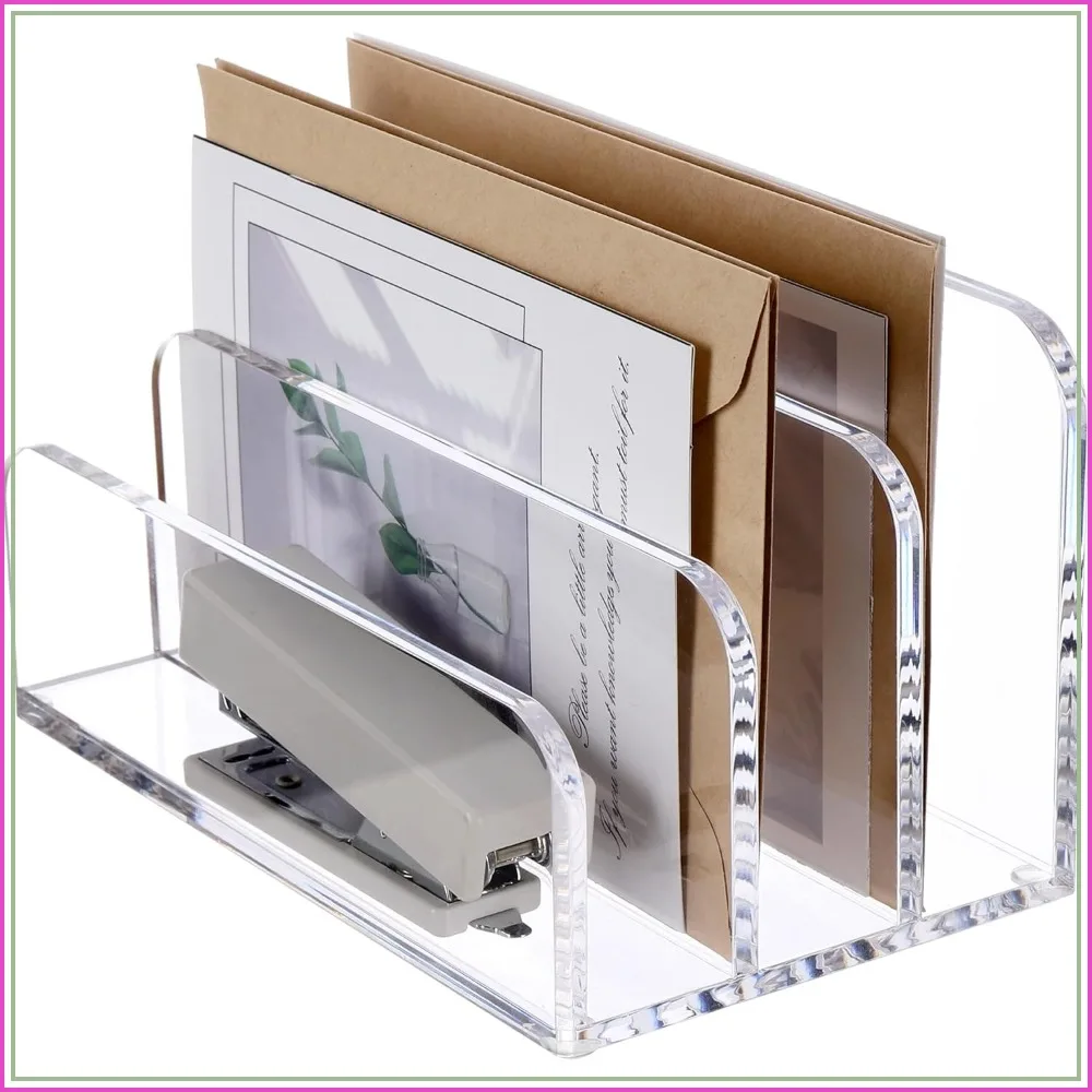 3-Tier Clear Acrylic Desktop File Organizer, Letter Mail Sorter for Office Home School, Multi-Function Document Holder Rack
3-Tier Clear Acrylic Desktop File Organizer, Letter Mail Sorter for Office Home School, Multi-Function Document Holder Rack