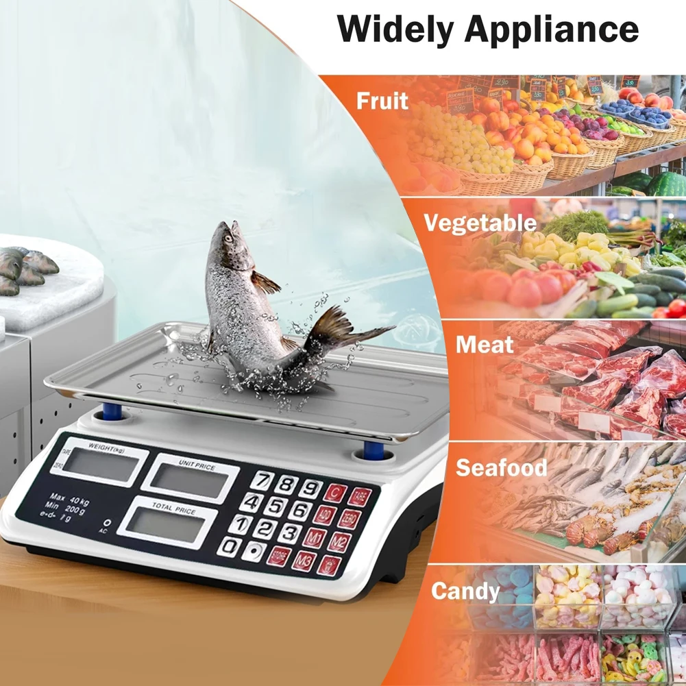 40kg/1g Commercial Price Scale LCD Digital Display Food Produce Scale Rechargeable Electronic Small Scale for Vegetables
40kg/1g Commercial Price Scale LCD Digital Display Food Produce Scale Rechargeable Electronic Small Scale for Vegetables