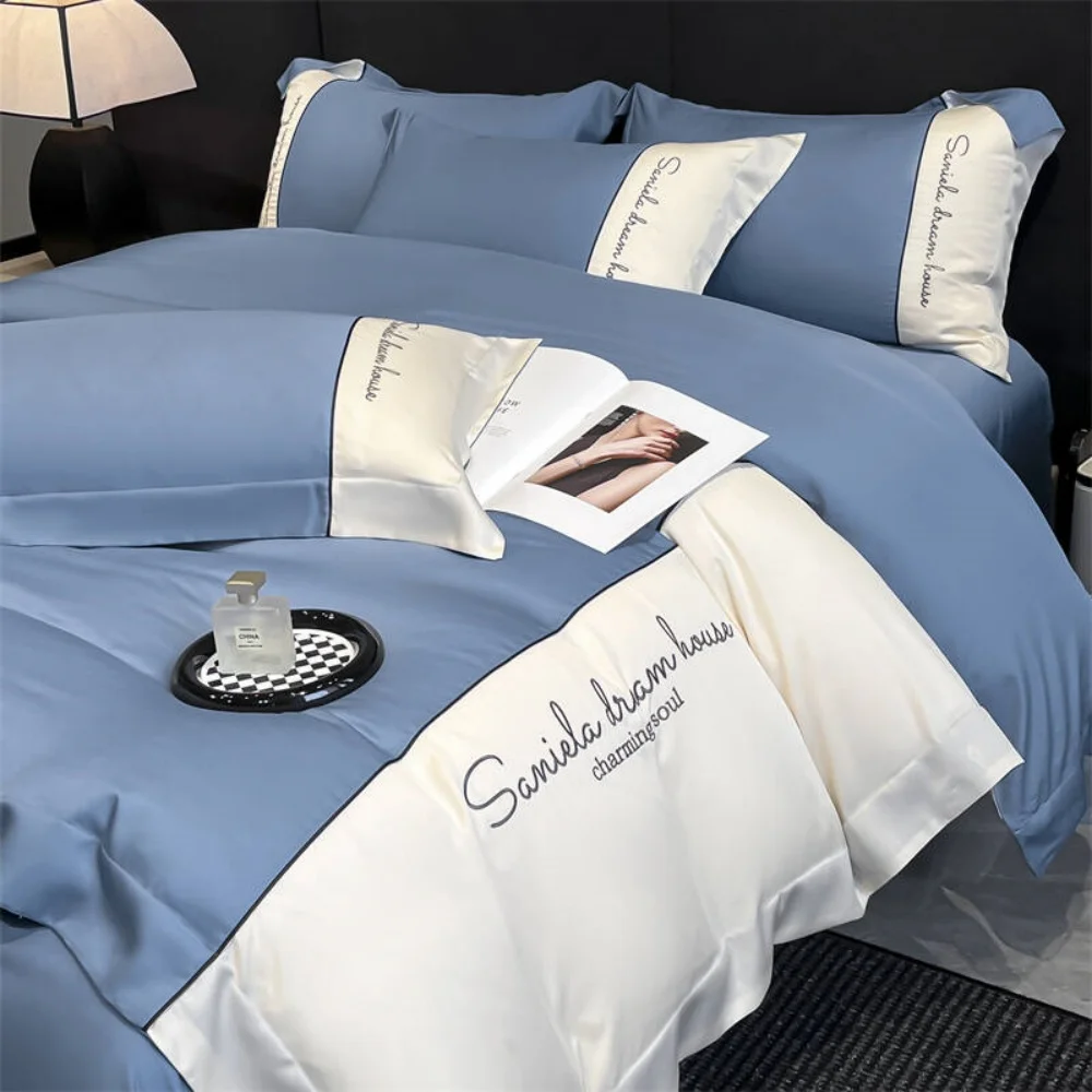 European Ice Silk Four-Piece Set Silky Smooth Sleeping Naked Light Luxury High-End Summer Duvet Cover Set Bed Sheet Bedding Set
European Ice Silk Four-Piece Set Silky Smooth Sleeping Naked Light Luxury High-End Summer Duvet Cover Set Bed Sheet Bedding Set