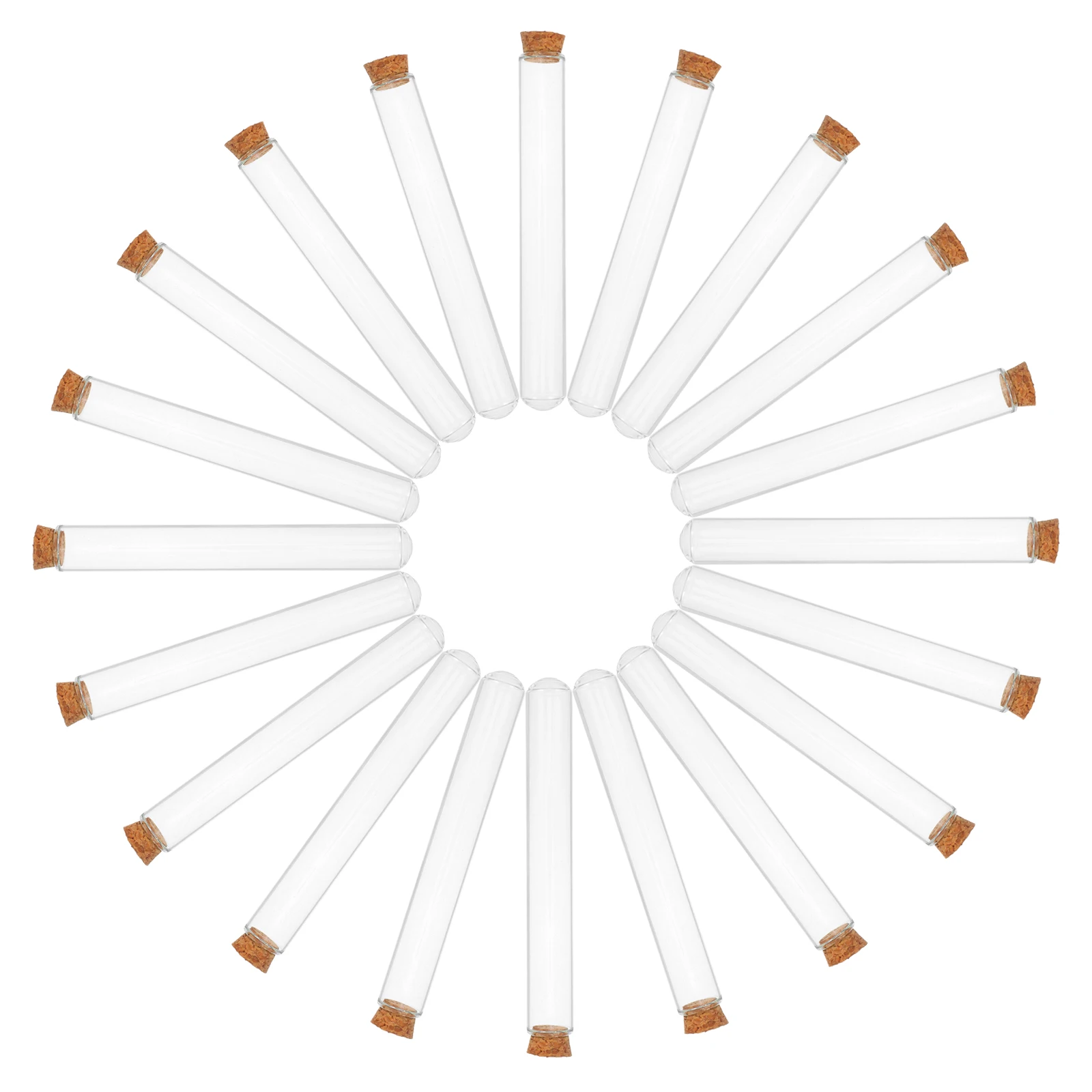 20pcs 150mm Glass Test Tubes Cork Stoppers 20ml Capacity Round Bottom Lab Sampling Bottles for Plants DIY Crafts
20pcs 150mm Glass Test Tubes Cork Stoppers 20ml Capacity Round Bottom Lab Sampling Bottles for Plants DIY Crafts