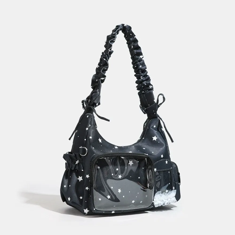 Lace Decoration Bow Ita Bag PVC Solid Color Transparent Shoulder Bag Japanese Style Y2K Badge Display Bag Anime Exhibition
Lace Decoration Bow Ita Bag PVC Solid Color Transparent Shoulder Bag Japanese Style Y2K Badge Display Bag Anime Exhibition