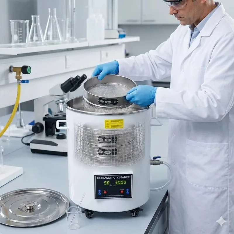 Cylinder Test Sieve Ultrasonic Cleaner
Cylinder Test Sieve Ultrasonic Cleaner
