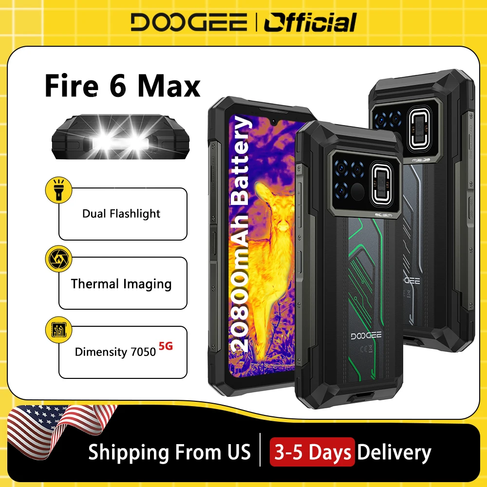 Глобальная версия DOOGEE Fire 6 Max 5G Прочный телефон 6,72 дюйма, размер 7050, 8 ГБ, 256 ГБ, 20800 мАч, аккумулятор, двойной фонарик, смартфон
Глобальная версия DOOGEE Fire 6 Max 5G Прочный телефон 6,72 дюйма, размер 7050, 8 ГБ, 256 ГБ, 20800 мАч, аккумулятор, двойной фонарик, смартфон