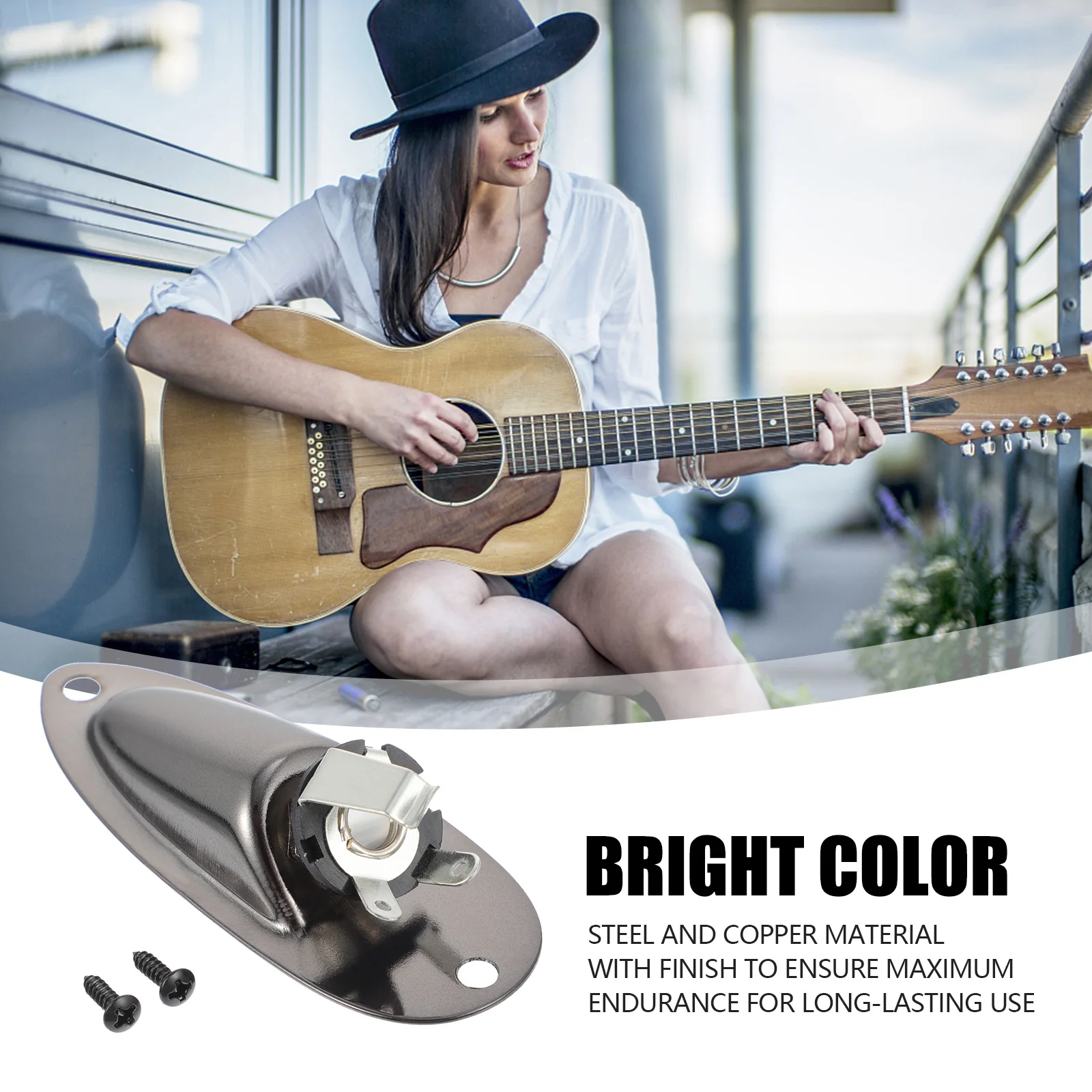 Boat 1/4 Inch 6.35mm Guitar Jack Plug Socket Guitar Pickup Output Input Jack Plug with Jack Plate Screws for Electric Guitar Bas
Boat 1/4 Inch 6.35mm Guitar Jack Plug Socket Guitar Pickup Output Input Jack Plug with Jack Plate Screws for Electric Guitar Bas