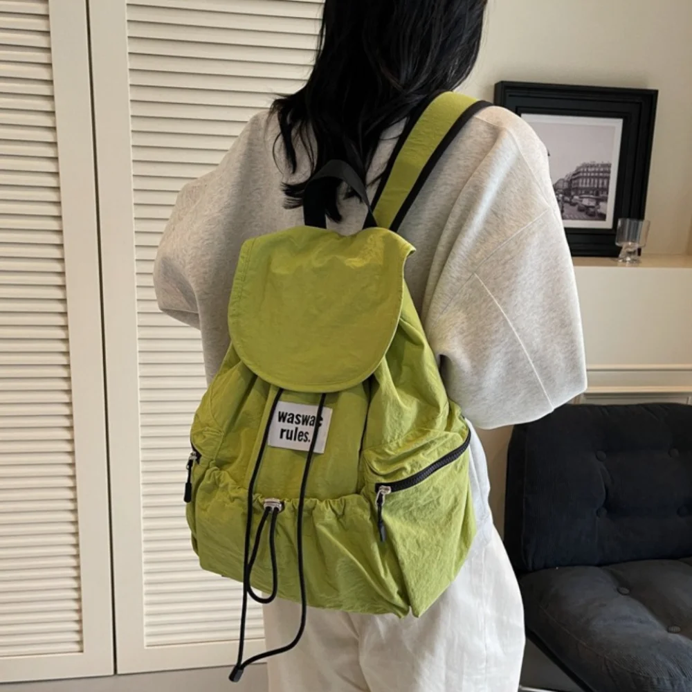Korean Solid Color Drawsting Backpacks Light Weight Nylon Ruched Shoulder Bags Casual Large Capacity Student Schoolbag Men Women
Korean Solid Color Drawsting Backpacks Light Weight Nylon Ruched Shoulder Bags Casual Large Capacity Student Schoolbag Men Women