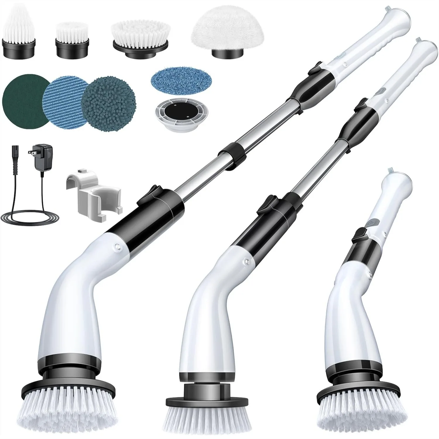 Electric Spin Scrubber Cordless Cleaning Brush with 7 Brush Heads, Adjustable Extension Handle, IPX7 Waterproof for Bathroom Tub
Electric Spin Scrubber Cordless Cleaning Brush with 7 Brush Heads, Adjustable Extension Handle, IPX7 Waterproof for Bathroom Tub