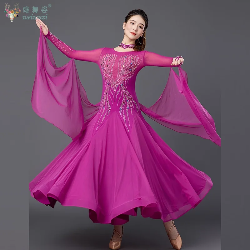Female Standard Modern High-end Ballroom Big Swing Dresses Customize Waltz Foxtrot Tango Competition Teenagers Dancing Clothing
Female Standard Modern High-end Ballroom Big Swing Dresses Customize Waltz Foxtrot Tango Competition Teenagers Dancing Clothing