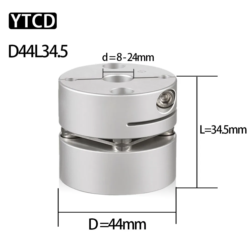 Motor Shaft Single Diaphragm Coupling D44L34.5mm Universal Coupling Servo Motor Coupler Elastic Transmission Coupling 8-24mm
Motor Shaft Single Diaphragm Coupling D44L34.5mm Universal Coupling Servo Motor Coupler Elastic Transmission Coupling 8-24mm