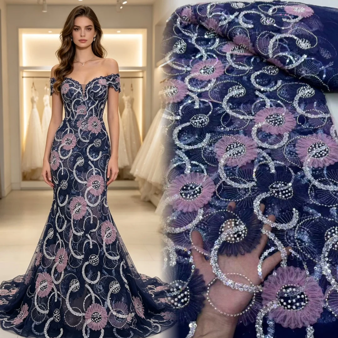 2026 High-Quality African Nigerian Tulle Lace Fabric Guipure Embroidery Beads Sequins 5 Yards for Sewing Dresses
2026 High-Quality African Nigerian Tulle Lace Fabric Guipure Embroidery Beads Sequins 5 Yards for Sewing Dresses