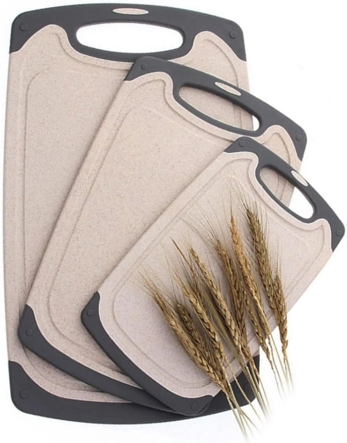 Eco-Friendly Wheat Straw Cutting Board Set (3 Pcs), Anti-Skid, Dishwasher Safe in Light Brown
Eco-Friendly Wheat Straw Cutting Board Set (3 Pcs), Anti-Skid, Dishwasher Safe in Light Brown