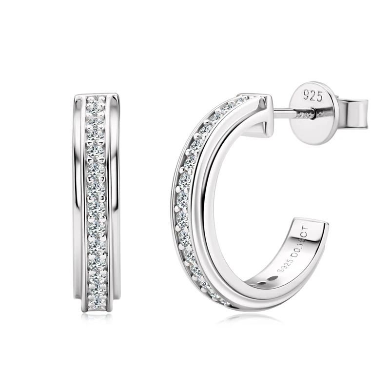 KUGG Real D Color Moissanite Open Hoop Earrings for Women 100% 925 Sterling Silver Stud Earrings Certified Birthday Fine Jewelry
KUGG Real D Color Moissanite Open Hoop Earrings for Women 100% 925 Sterling Silver Stud Earrings Certified Birthday Fine Jewelry