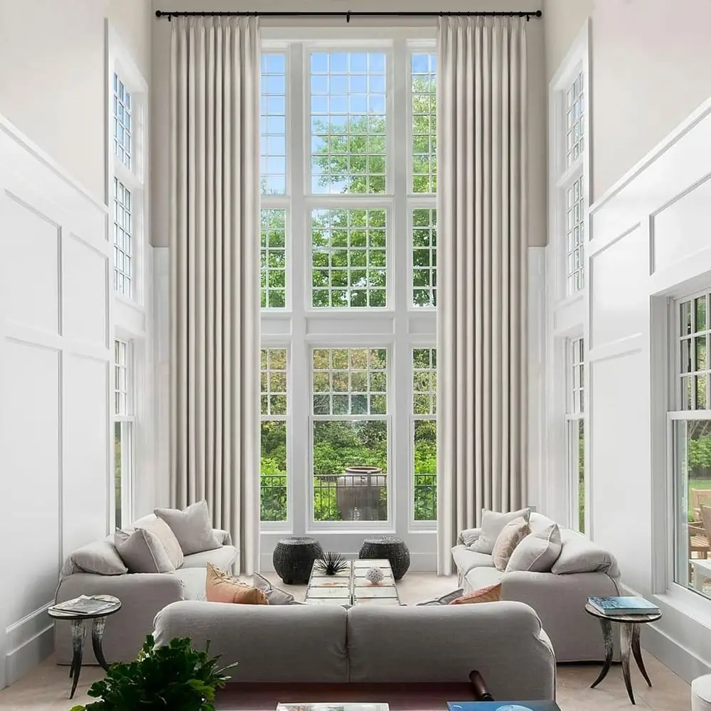 Extra Tall Taupe Chenille Ceiling-to-Floor Curtains, 52 Wide Pinch Pleated, Blackout Drapes, 100% Room Darkening, 144 Long (2 Pa
Extra Tall Taupe Chenille Ceiling-to-Floor Curtains, 52 Wide Pinch Pleated, Blackout Drapes, 100% Room Darkening, 144 Long (2 Pa