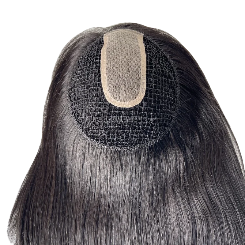 6x6 дюймов # 1b черный цвет рыбья сетка шелковый верхняя основа шелковистый прямой бразильский топпер из натуральных волос для женщин
6x6 дюймов # 1b черный цвет рыбья сетка шелковый верхняя основа шелковистый прямой бразильский топпер из натуральных волос для женщин