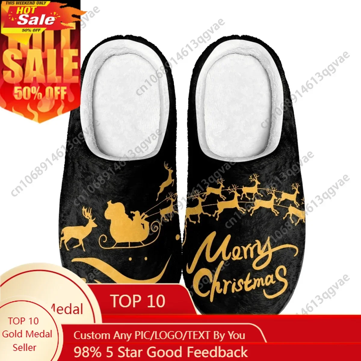 Christmas Elk Pulling A Sleigh Santa Claus Home Cotton Slippers Mens Womens Teenager Plush Bedroom Keep Warm Custom Slipper
Christmas Elk Pulling A Sleigh Santa Claus Home Cotton Slippers Mens Womens Teenager Plush Bedroom Keep Warm Custom Slipper
