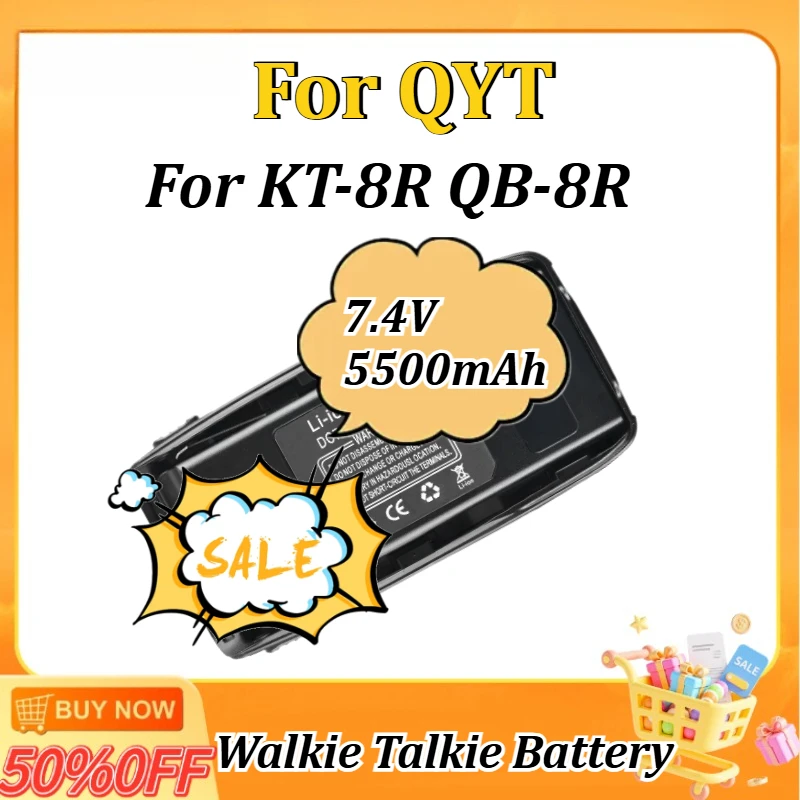 Walkie Talkie Batteries 7.4V 5500mAh for QYT KT-8R QB-8R Two Way Radios Thickened Versio Accessory Battery
Walkie Talkie Batteries 7.4V 5500mAh for QYT KT-8R QB-8R Two Way Radios Thickened Versio Accessory Battery
