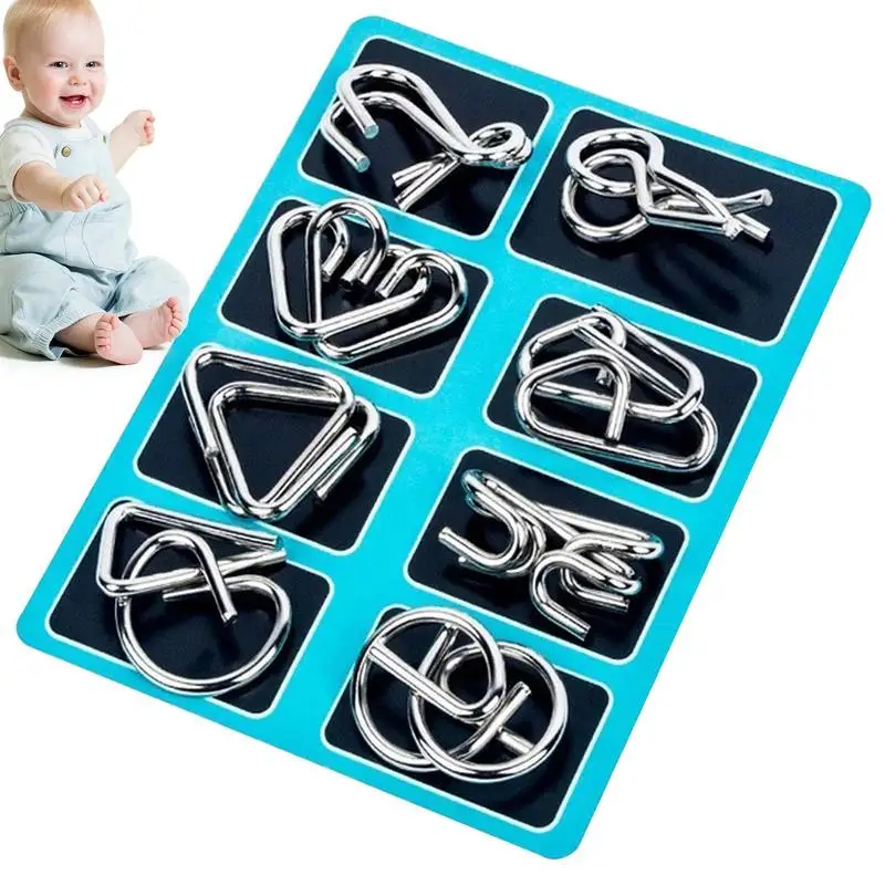 Metal IQ Puzzle Set 8-Piece Portable Smooth Brain Teaser Puzzle Flexible Magic Trick Toy Multifunctional Educational Toys Mind
Metal IQ Puzzle Set 8-Piece Portable Smooth Brain Teaser Puzzle Flexible Magic Trick Toy Multifunctional Educational Toys Mind