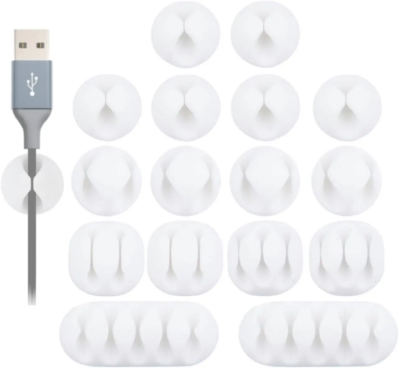 16 Pack White Self Adhesive Cord Holder Cable Clips, Ideal Organizer for Desk, Nightstand, Phone Charger, Computer
16 Pack White Self Adhesive Cord Holder Cable Clips, Ideal Organizer for Desk, Nightstand, Phone Charger, Computer