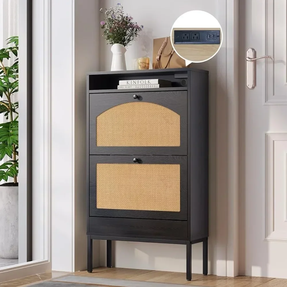 Narrow Shoe Rack Cabinet for Entryway Shoe Storage Cabinet With 2 Flip Drawers Shoes Organization Hallway Living Room (Black)
Narrow Shoe Rack Cabinet for Entryway Shoe Storage Cabinet With 2 Flip Drawers Shoes Organization Hallway Living Room (Black)