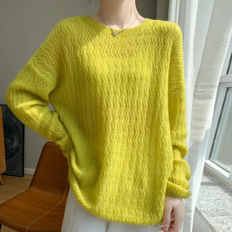 Tcyeek, 77%Cashmere 23% Silk Elegant Sweaters, Women Long Sleeve Wave Jacquard, Commute Loose Knitwear, 2024 Autumn T47161QM
Tcyeek, 77%Cashmere 23% Silk Elegant Sweaters, Women Long Sleeve Wave Jacquard, Commute Loose Knitwear, 2024 Autumn T47161QM