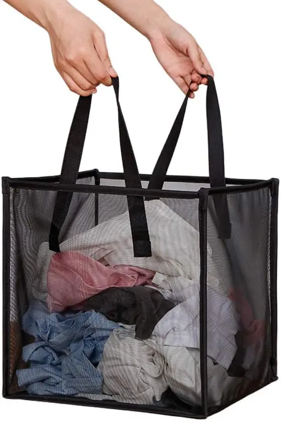 Portable Collapsible Mesh Laundry Bag with Handles for Home Dorm Travel Storage Black Single-Layer
Portable Collapsible Mesh Laundry Bag with Handles for Home Dorm Travel Storage Black Single-Layer