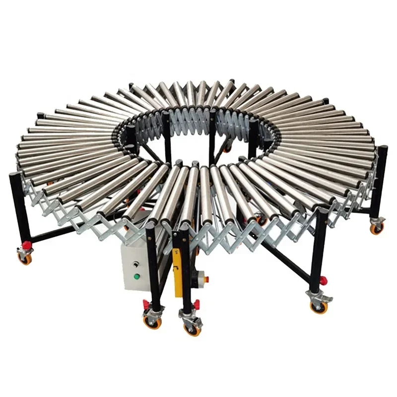 # Hot Expandable Driven Powered Roller Conveyor With Wheel Truck Loading And Unloading Conveyors Flexible Roller Conveyor
# Hot Expandable Driven Powered Roller Conveyor With Wheel Truck Loading And Unloading Conveyors Flexible Roller Conveyor