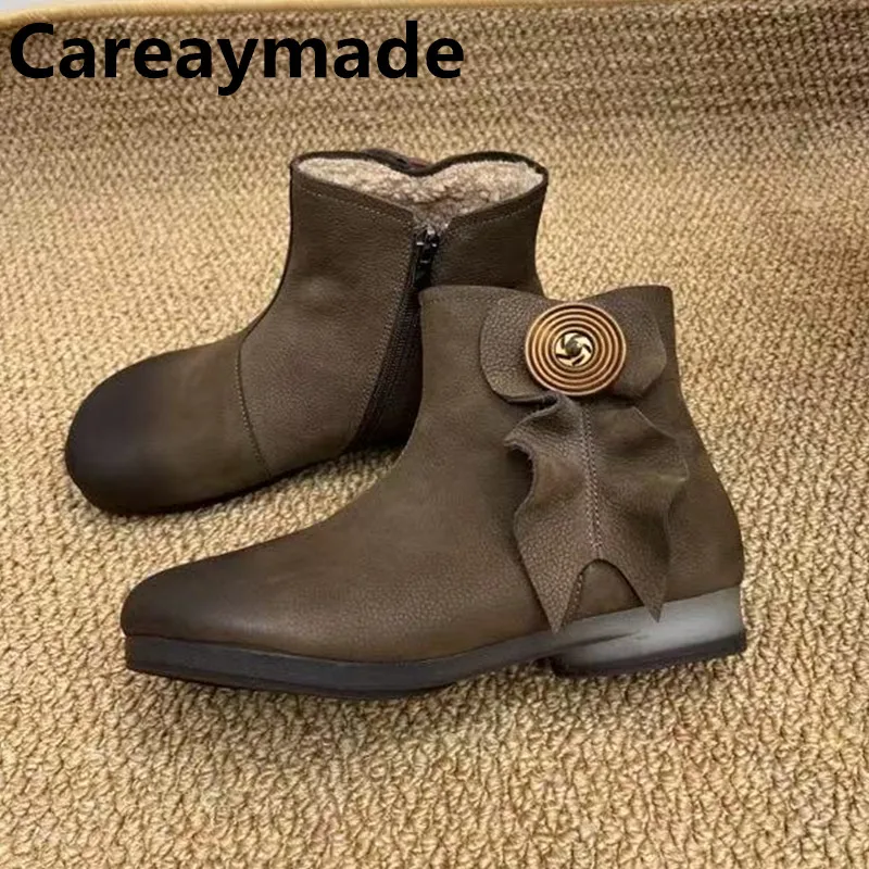Careaymade-Genuine leather big size Women's boots Winter round toe flat sole sleeves short boots,comfortable warm casual shoes
Careaymade-Genuine leather big size Women's boots Winter round toe flat sole sleeves short boots,comfortable warm casual shoes