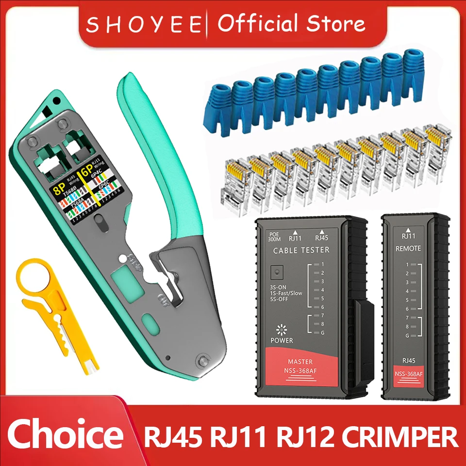 NEW RJ45 Crimp Tool Kit Pass Cat6 Crimping Tool For Cat5 Cat5e Cat6 8P8C Connector, All-in-one Ethernet Crimper
NEW RJ45 Crimp Tool Kit Pass Cat6 Crimping Tool For Cat5 Cat5e Cat6 8P8C Connector, All-in-one Ethernet Crimper