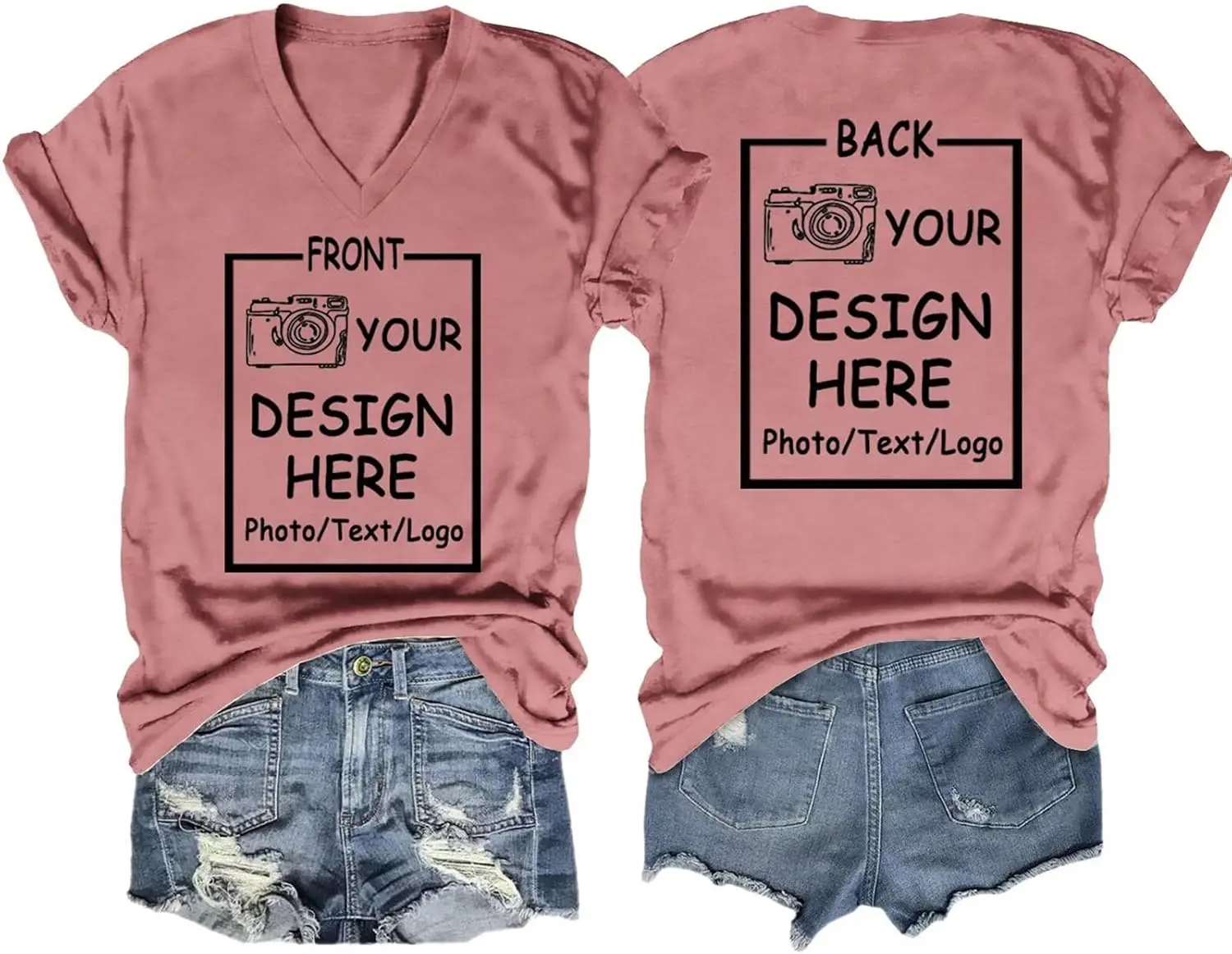 Custom T Shirts Women Design Your Own V Neck Customized Shirt Personalized Photo/Picture/Logo/Text Printed Tshirt Top
Custom T Shirts Women Design Your Own V Neck Customized Shirt Personalized Photo/Picture/Logo/Text Printed Tshirt Top