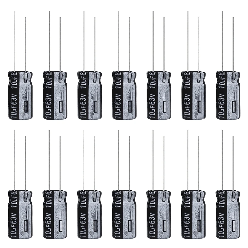 10uF 63V 5x11mm Electrolytic Capacitor 10 UF MFD 63 Volt 0.2x0.43in Aluminum Capacitors (Pack of 15)
10uF 63V 5x11mm Electrolytic Capacitor 10 UF MFD 63 Volt 0.2x0.43in Aluminum Capacitors (Pack of 15)