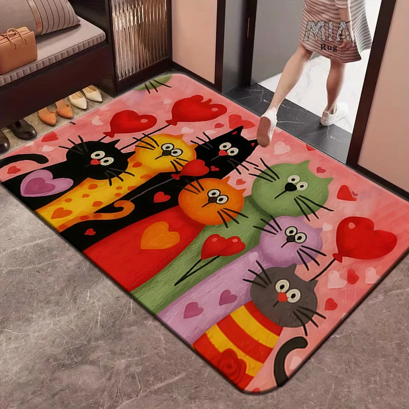 Милый коврик с 7 котятами, нескользящий, для дома и улицы, с красочным принтом кошек, мягкий полиэстеровый напольный коврик для прихожей, коридора, кухни
Милый коврик с 7 котятами, нескользящий, для дома и улицы, с красочным принтом кошек, мягкий полиэстеровый напольный коврик для прихожей, коридора, кухни