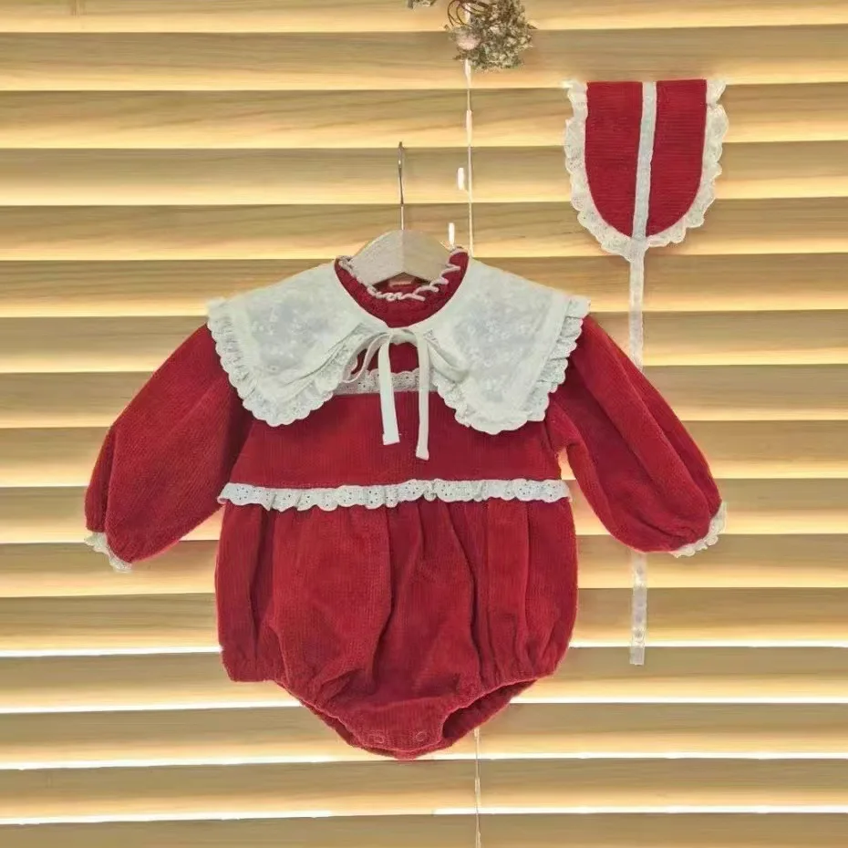 2025 Winter New Baby Girls Long Sleeve Fleece Lace Bodysuit Infant Solid Thick Warm Jumpsuit + Hat Newborn Toddler Clothes 0-24M
2025 Winter New Baby Girls Long Sleeve Fleece Lace Bodysuit Infant Solid Thick Warm Jumpsuit + Hat Newborn Toddler Clothes 0-24M