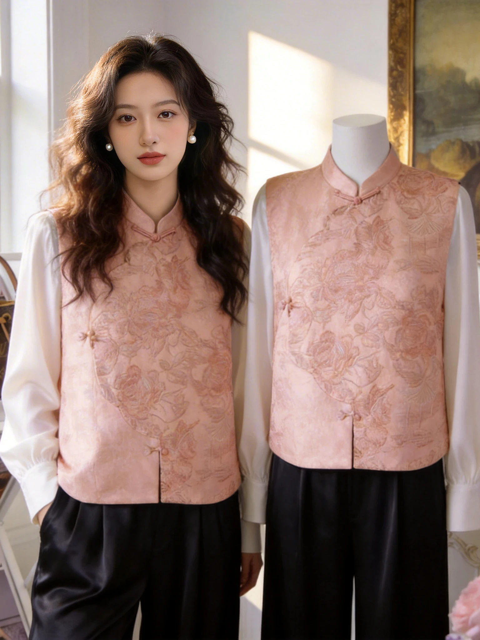 Elegant Chinese Style Embroidered Vest Women's Base Layer Spring Autumn New Fashionable Top City Commute Standard Fit
Elegant Chinese Style Embroidered Vest Women's Base Layer Spring Autumn New Fashionable Top City Commute Standard Fit