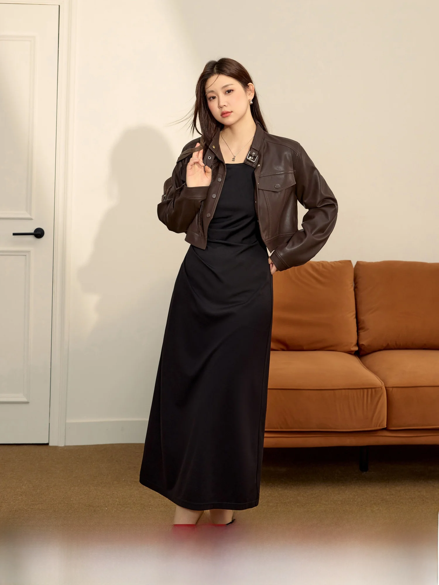 Blue Language Large Size Leather Jacket Slimming Strap Dress Set Unique Beautiful Autumn Commute Style A-Line Skirt Long Sleeve
Blue Language Large Size Leather Jacket Slimming Strap Dress Set Unique Beautiful Autumn Commute Style A-Line Skirt Long Sleeve