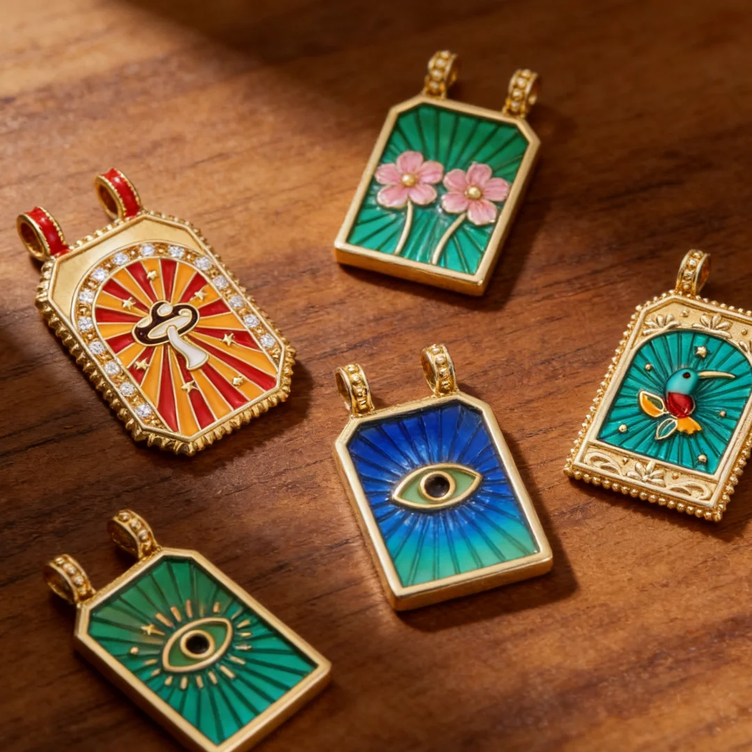 2Pcs Pendants Brass Zircon Color Enamel Retro Eye Flower Mushroom Bird Tarot Charm for DIY Jewelry Necklace Bracelet Accessories
2Pcs Pendants Brass Zircon Color Enamel Retro Eye Flower Mushroom Bird Tarot Charm for DIY Jewelry Necklace Bracelet Accessories