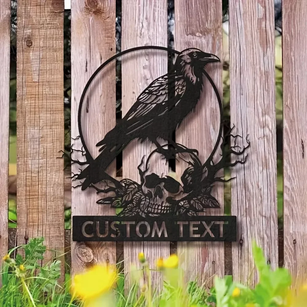 Stand - out Crow Skeleton Metal Art. Exclusive for Halloween & Day of the Dead. Elegant Home Porch Sign.
Stand - out Crow Skeleton Metal Art. Exclusive for Halloween & Day of the Dead. Elegant Home Porch Sign.