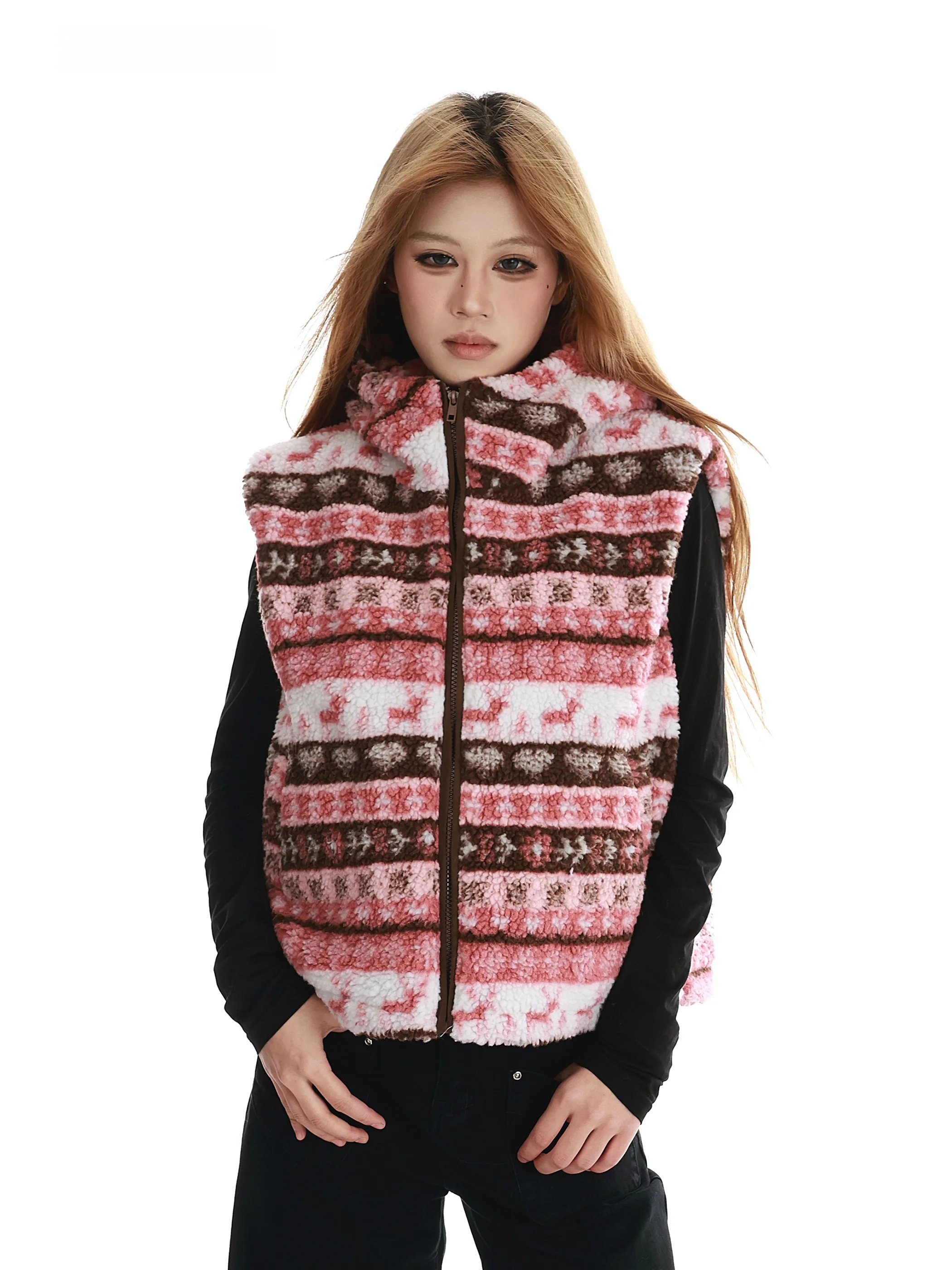 VINMUK Американский ретро-жилет с воротником Fair Isle и отделкой из овечьей шерсти, женская зимняя утепленная универсальная теплая хлопковая куртка-жилет, верхняя одежда
VINMUK Американский ретро-жилет с воротником Fair Isle и отделкой из овечьей шерсти, женская зимняя утепленная универсальная теплая хлопковая куртка-жилет, верхняя одежда