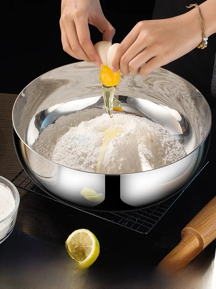 Kitchen Grade 316 Stainless Steel Mixing Bowl Deep Bottom Flat Bottomed Dough Mixing Basin for Restaurant Use Soup Making
Kitchen Grade 316 Stainless Steel Mixing Bowl Deep Bottom Flat Bottomed Dough Mixing Basin for Restaurant Use Soup Making