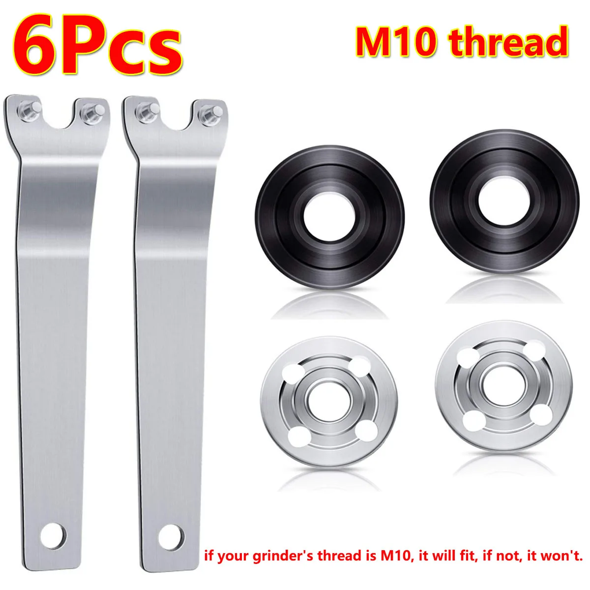 6X M10 Angle Grinder Wrench Spanner Key Kit Outer Lock Flange Nuts Wrench Electric Grinder Accessories Tool For Makita Milwaukee
6X M10 Angle Grinder Wrench Spanner Key Kit Outer Lock Flange Nuts Wrench Electric Grinder Accessories Tool For Makita Milwaukee