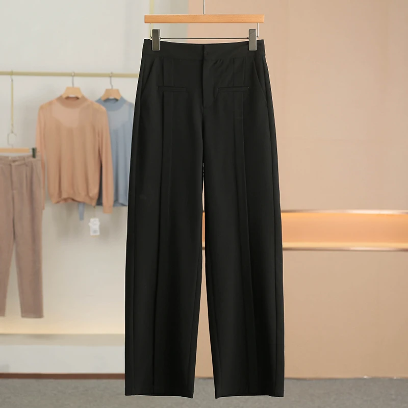 Simple Casual Pants High Waist Straight Leg Drapey Polyester Viscose Blend Long Trousers for Women Spring New Style 2026
Simple Casual Pants High Waist Straight Leg Drapey Polyester Viscose Blend Long Trousers for Women Spring New Style 2026