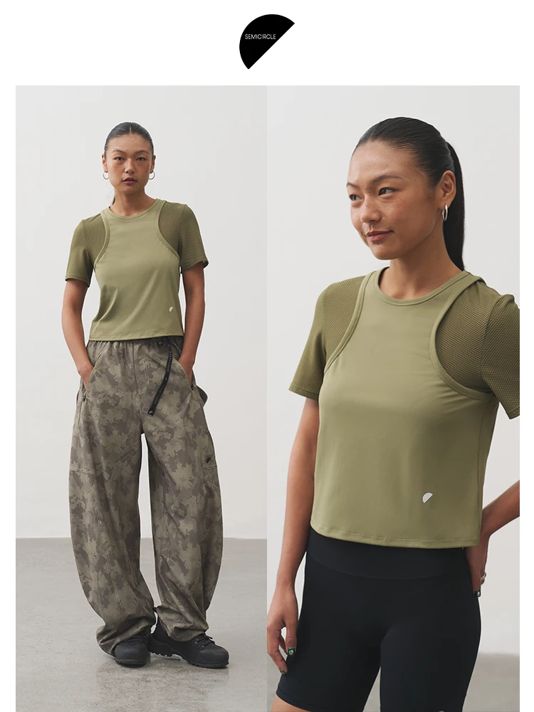 Loose Shoulder round Neck Short Sleeve Women's T-shirt Sporty Style Half Circle Design Casual Summer Top for Young Women
Loose Shoulder round Neck Short Sleeve Women's T-shirt Sporty Style Half Circle Design Casual Summer Top for Young Women
