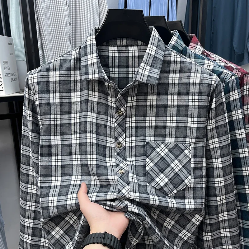 Men's Plaid Long Sleeve Shirt Lapel Collar Cotton Blend Fabric Casual Business All Match Comfortable Daily Top
Men's Plaid Long Sleeve Shirt Lapel Collar Cotton Blend Fabric Casual Business All Match Comfortable Daily Top