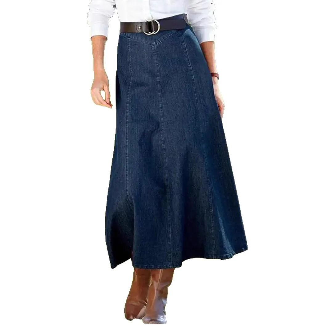 Denim Skirts for Women Vintage Basics Long Skirt Stretch Washed Distressed Zipper Female 2025 Spring Summer Streetwear A Line
Denim Skirts for Women Vintage Basics Long Skirt Stretch Washed Distressed Zipper Female 2025 Spring Summer Streetwear A Line