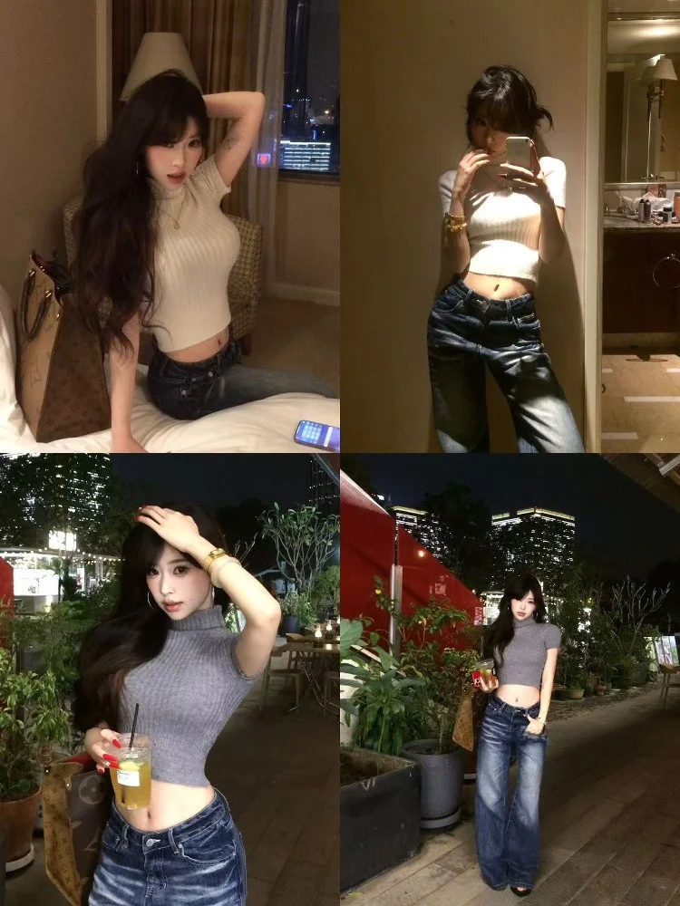 Трикотажный топ NogiUnit Commute Basic с высоким воротником, подчеркивающий фигуру, с открытым животом, универсальный, женский, модный.
Трикотажный топ NogiUnit Commute Basic с высоким воротником, подчеркивающий фигуру, с открытым животом, универсальный, женский, модный.