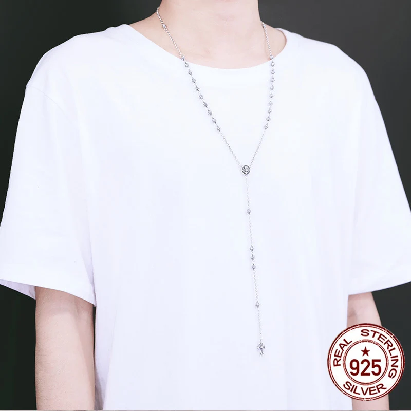 S925 Sterling Silver Necklace Jewelry Vintage Personalized Cross Long Couple Trendy Chain Gift for Lovers
S925 Sterling Silver Necklace Jewelry Vintage Personalized Cross Long Couple Trendy Chain Gift for Lovers