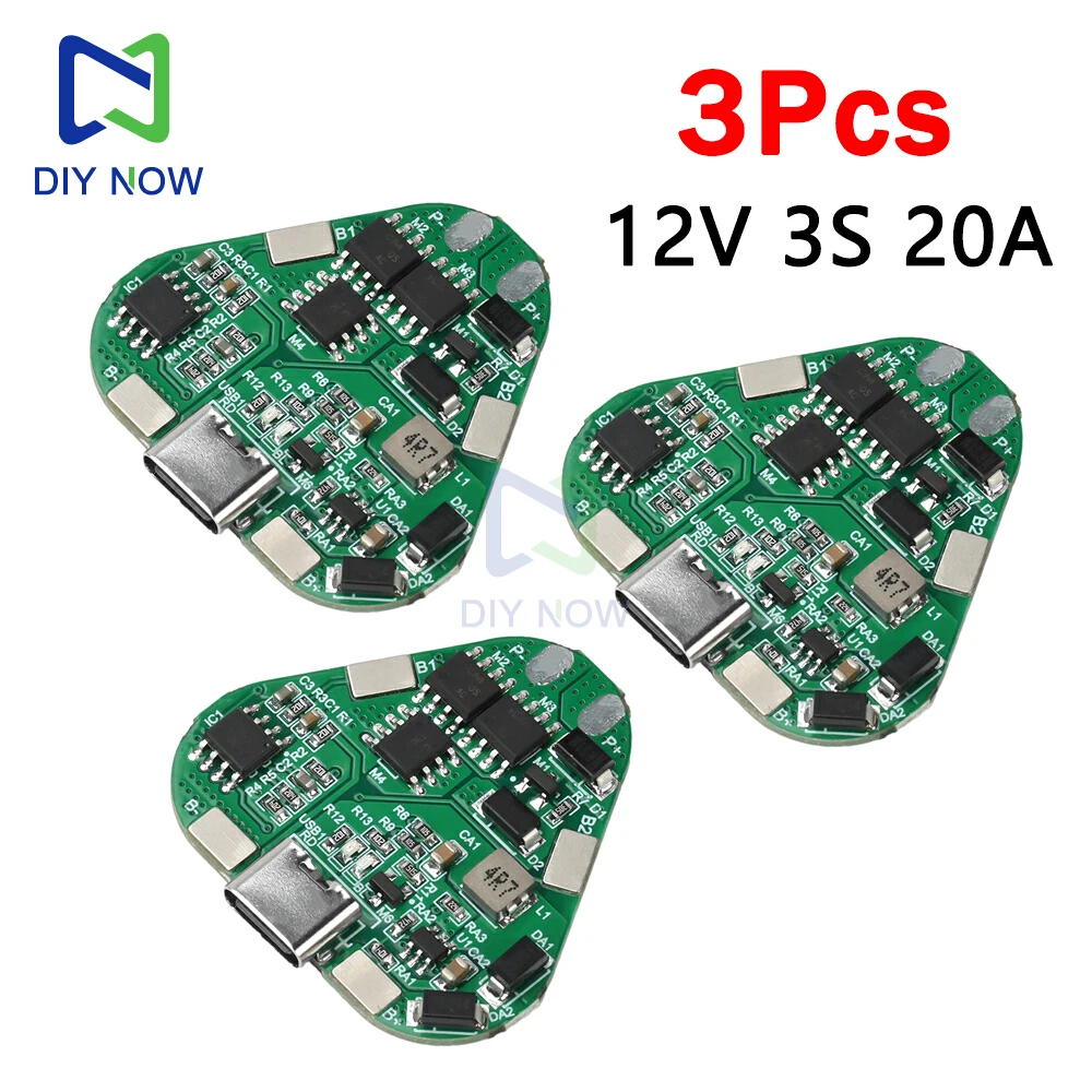 3S 12V 18650 Lithium Battery Protection Board Overcharge And Over Discharge Protection 20A Bms Protection Board Type C Interfac
3S 12V 18650 Lithium Battery Protection Board Overcharge And Over Discharge Protection 20A Bms Protection Board Type C Interfac