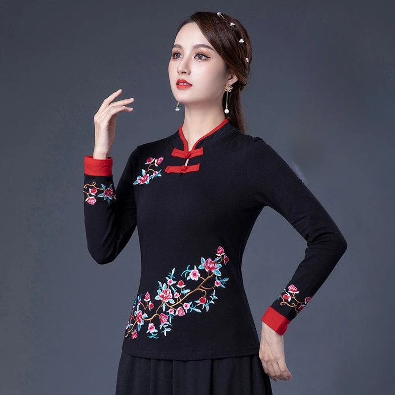 Fashion Embroidery T Shirts for Women Vintage Tshirt Ladies Blusas Casual Tops Tee Woman Clothes Chinese Ethnic Style T-shirt
Fashion Embroidery T Shirts for Women Vintage Tshirt Ladies Blusas Casual Tops Tee Woman Clothes Chinese Ethnic Style T-shirt