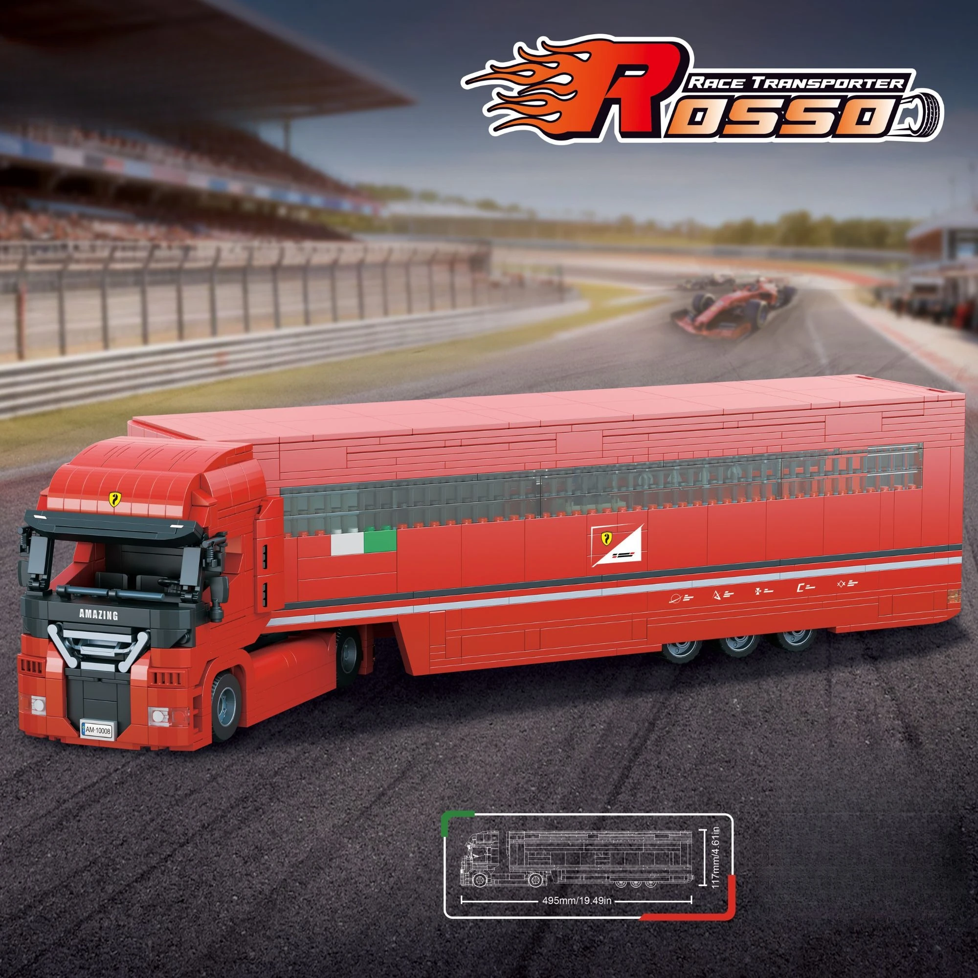 1228pcs Rosso Rage Transporter Building Blocks Technical F1 team racing transport vehicle Model Bricks Toys for Adults Gifts
1228pcs Rosso Rage Transporter Building Blocks Technical F1 team racing transport vehicle Model Bricks Toys for Adults Gifts