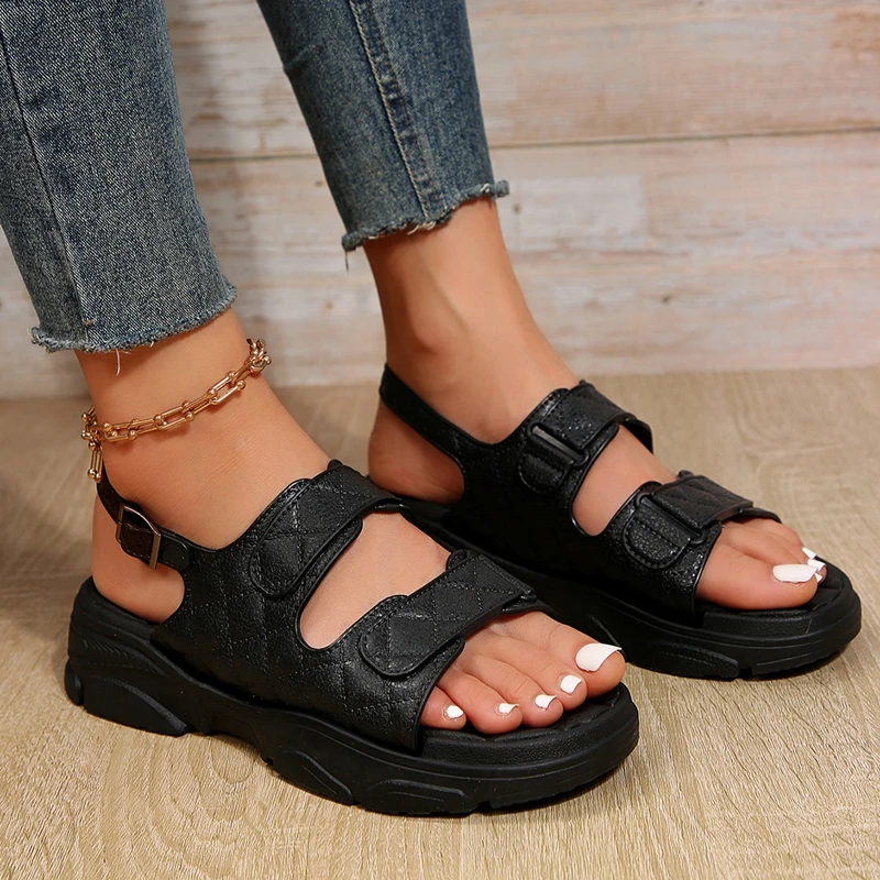 Summer Outer Wear Thick-soled Sandals for Women 2024 New Heightening One-line Sandals Open-toe Korean Style Beach Shoes
Summer Outer Wear Thick-soled Sandals for Women 2024 New Heightening One-line Sandals Open-toe Korean Style Beach Shoes