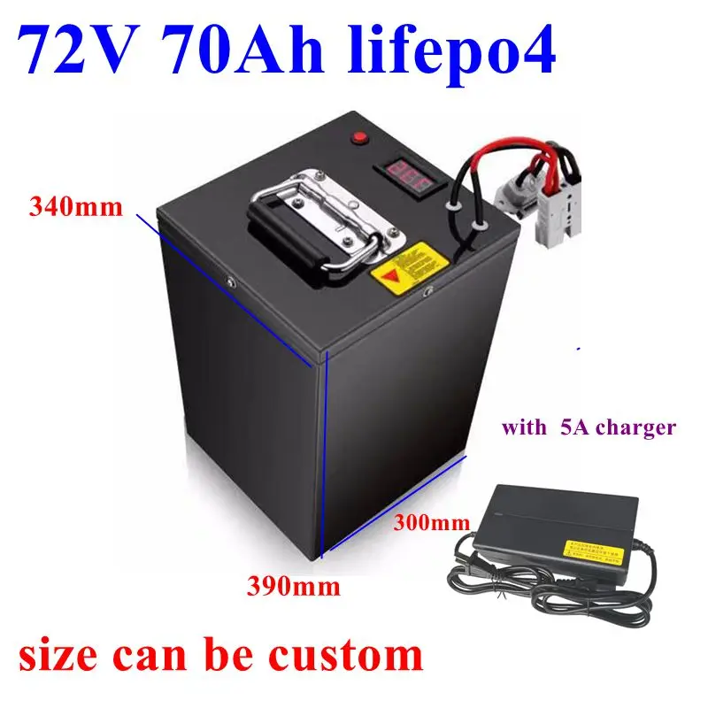 72V 70Ah lifepo4 battery Lithium Rechargeable BMS 24S deep cycle for 5000W bicycle bike scooter Motorcycle + 10A charge
72V 70Ah lifepo4 battery Lithium Rechargeable BMS 24S deep cycle for 5000W bicycle bike scooter Motorcycle + 10A charge